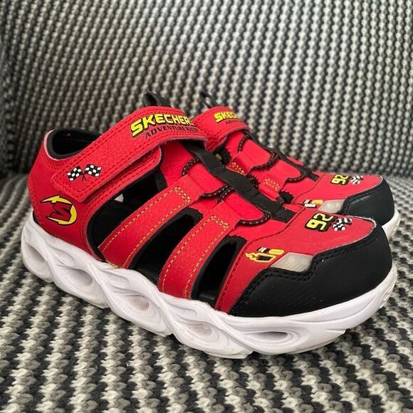 Skechers S-Lights: Thermo-Flash - Hydro-Flare red light up sandal kids size 2 - Picture 2 of 11